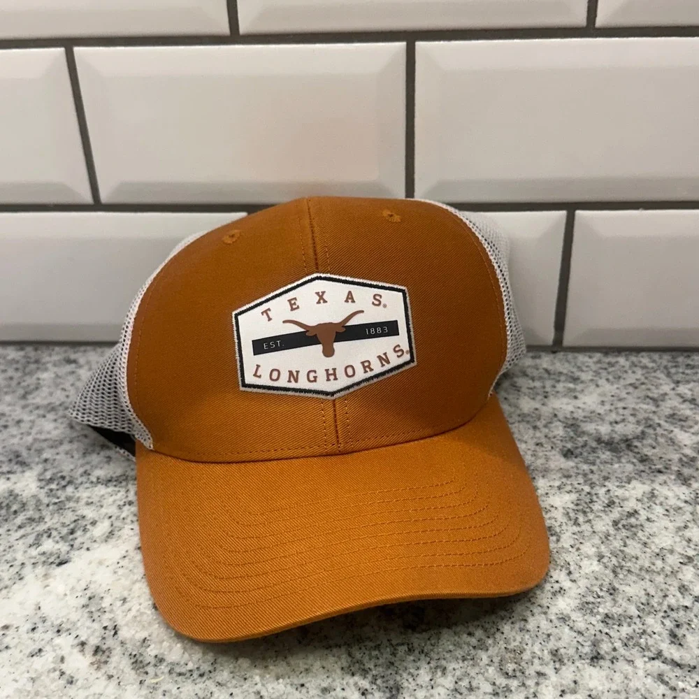 47 Brand Mens OSFA Trucker Hat Burnt Orange Texas Longhorns Snapback Mesh Cap